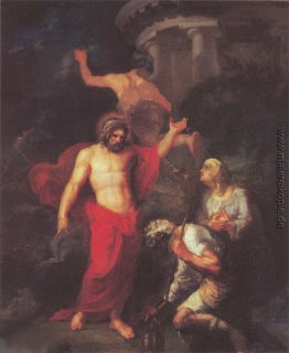 Jupiter und Merkur, in Form von Gast Pilger Philemon und Baucis