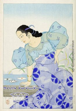 Portrait einer Frau Chamorro - Blau