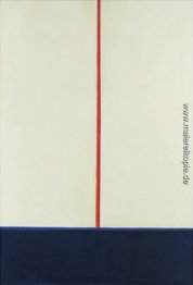 Komposition Blau-Rot auf Weiss