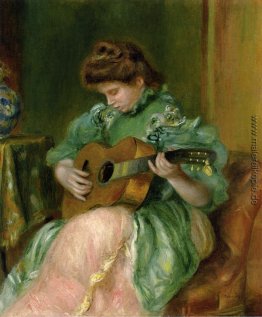 Frau mit einer Gitarre