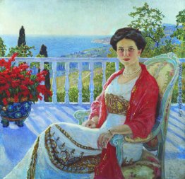 Dame auf einem Balkon, Koreiz
