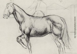 Sketch für das Gemälde Das rote Pferd badend