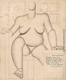 Sitzen kubistischen Frau