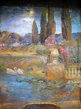 Paesaggio con giardino e una Fontana