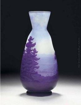 Cameo Glass Landscape Vase