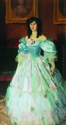 Portrait einer Frau in Blau (Porträt P. Sudkovskaya)