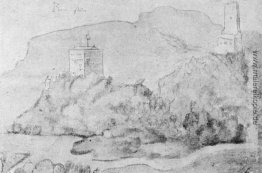 Zeichnung der Schlösser von Alsacien Ortenberg (rechts) und Rams