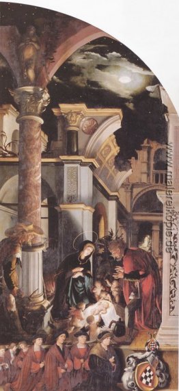 Oberried Altarbild mit der rechten Innenflügel - Die Geburt Chri