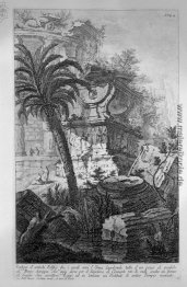 Überreste antiker Bauten einschließlich der Urnenbestattung Evvi