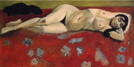 Sleeping Nude auf einem roten Hintergrund