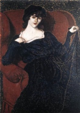 Zorka Bányai in einem schwarzen Kleid