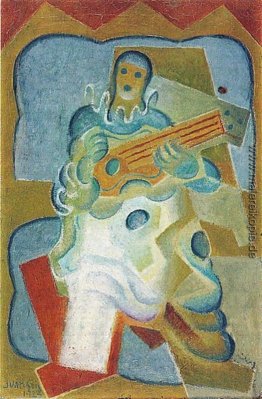 Pierrot, der Gitarre spielt