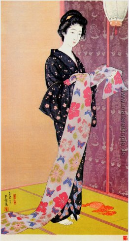 Junge Frau im Sommer Kimono