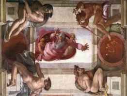 Sistine Kapellen-Decke: Gott Dividing Land und Wasser