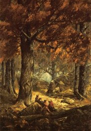 Nuss-Sammler im Wald Nuss-Sammler im Wald