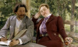 Doppel Porträt von Natalia Nordmann und Ilya Repin-