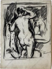 Die Frau vor einem Spiegel