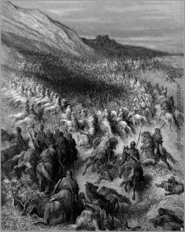 Kreuzfahrer durch Saladins Armee umgeben