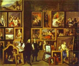 Erzherzog Leopold Wilhelm in seiner Gemäldegalerie mit dem Künst