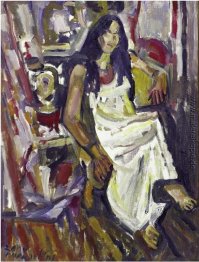 Mädchen weißes Kleid tragen Mädchen weißes Kleid tragen