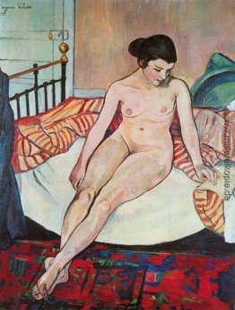 Nude mit einem Striped Blanket