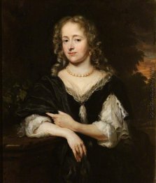 Porträt einer Dame in einem schwarzen Kleid