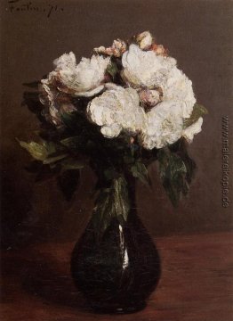 Weiße Rosen in einer grünen Vase
