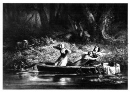 Erfassen der Töchter des D. Boone und Callaway von den Indianern