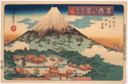 Abend-Schnee auf Fuji aus einem Satz von acht berühmten Ansichte