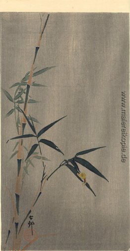 Schnecke auf dem Bambus-Blatt-