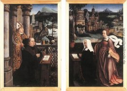 Spender mit St. Nikolaus und seine Frau mit St. Godelina