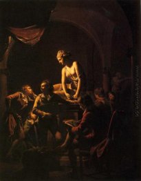 Eine Akademie beim Lampenlicht