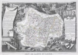 Karte der Saône und Loire-Region in Frankreich