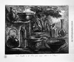 Jars aus Lehm und Glas in Pompeji