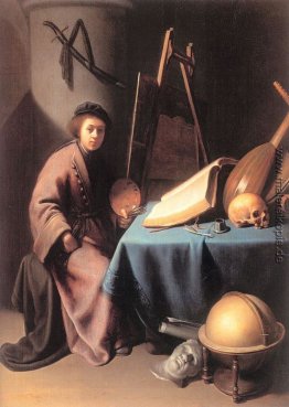 Künstler in seinem Atelier