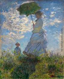 Die Promenade, Frau mit Sonnenschirm Die Promenade, Frau mit Sonnenschirm