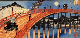 Das Mondlicht Kampf zwischen Yoshitsune und Benkei auf der Gojob