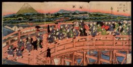 Kinder Zeitvertreib: Eine Prozession auf Nihon-Brücke