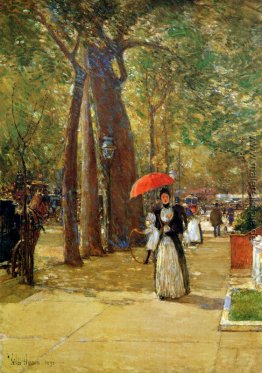 Hassam Childe Fifth Avenue am Washington Square Sun