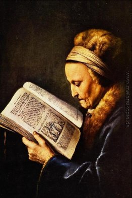 Portrait einer alten Frau lesen