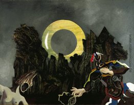 Max Ernst, die einen jungen Mädchen den Kopf seines Vaters
