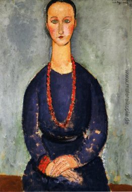 Frau mit einem roten Hals