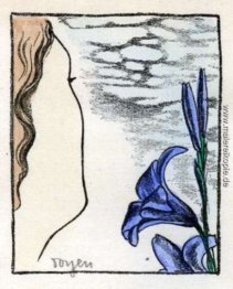 Ein Mädchen-Gesicht mit Enzian Ein Mädchen-Gesicht mit Enzian