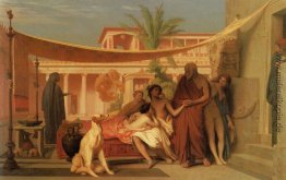 Sokrates sucht Alcibiades im Haus der Aspasia