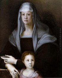Porträt von Maria Salviati mit Giulia de Medici