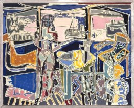 Harbour Fenster mit zwei Zahlen, St. Ives: Juli 1950