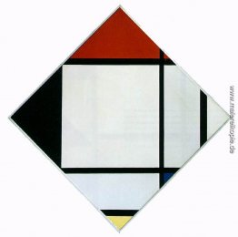  Lozenge Komposition mit Rot, Schwarz, Blau und Gelb