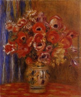 Vase mit Tulpen und Anemonen