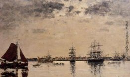 Antwerpen, Boote auf dem Fluss Schelde