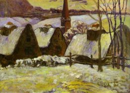 Bretonischen Dorf unter Schnee